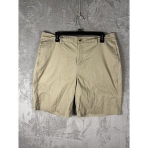 Disney Parks Shorts Mens 40 Beige Chino Mickey Mouse Embroidered Cotton Casual